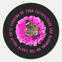 Sticker Rond Fleurs de votre fidélité Fleur & Papillon