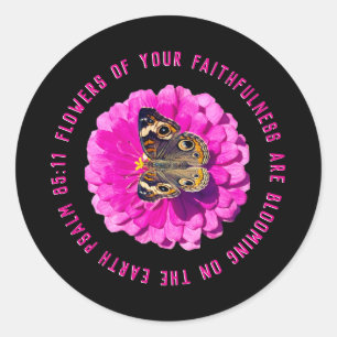 Sticker Rond Fleurs de votre fidélité Fleur & Papillon