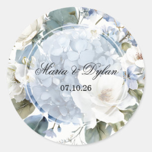 Sticker Rond Fleurs d'hortensia