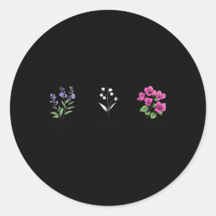 Sticker Rond Fleurs Digitale Marguerite Tulipe Floral