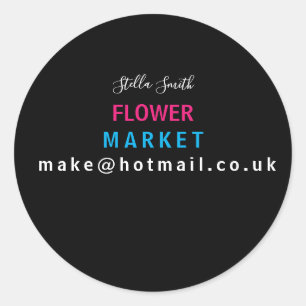 Sticker Rond Fleurs, fleuriste, créateur de marché