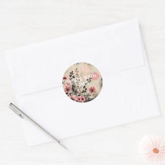 Sticker Rond Fleurs florales