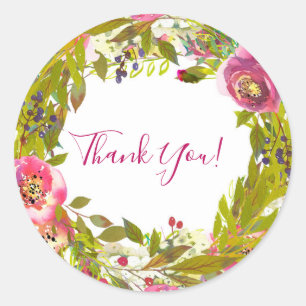 Sticker Rond Fleurs Florales Roses Printanières Cadeau de Maria