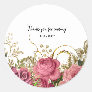 Sticker Rond Fleurs glam chic modernes pour toutes les occasion