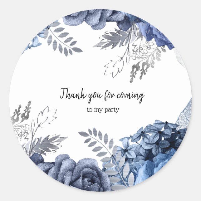 Sticker Rond Fleurs glam chic modernes pour toutes les occasion (Devant)