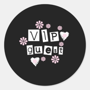 Sticker Rond Fleurs invités VIP