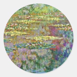Sticker Rond Fleurs Lys d'Eau Claude Monet Fine Art