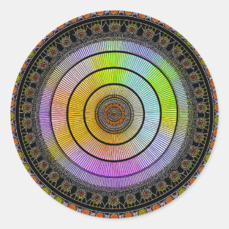 STICKER ROND FLEURS MANDALA ART POUR LA MÉDITATION SPIRITUELLE