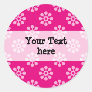 Sticker Rond Fleurs rétro sans couture motif blanc transparent
