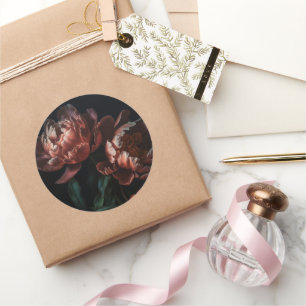 Sticker Rond Fleurs Romantiques Sombres et Mélancoliques pour u