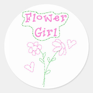 Sticker Rond Fleurs roses Fleurs Fille