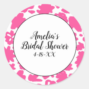 Sticker Rond Fleurs roses personnalisées pour la douche de mari