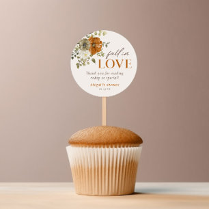 Sticker Rond Fleurs Rustiques d'Automne Remerciement pour Baby