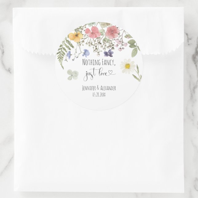 Sticker Rond Fleurs sauvages aquarelle (Sac)