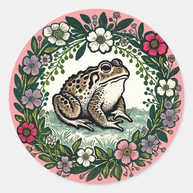 Sticker Rond Fleurs sauvages de crapaud (Devant)