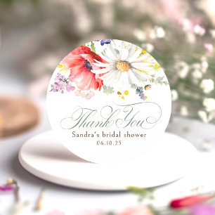 Sticker Rond Fleurs sauvages Merci