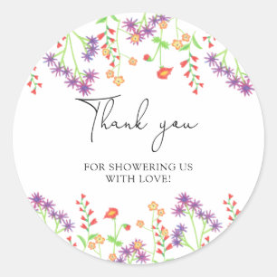 Sticker Rond Fleurs sauvages vous remercient