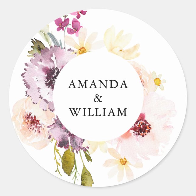 Sticker Rond Fleurs Vintage (Devant)