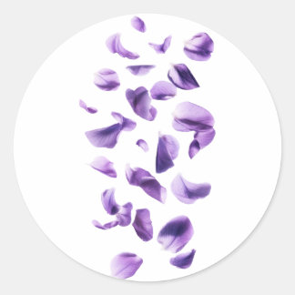 Sticker Rond fleurs violettes
