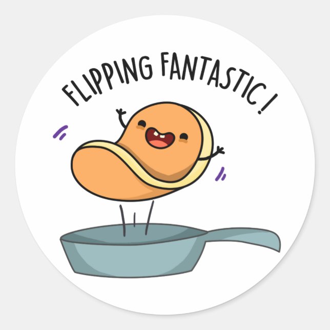 Sticker Rond Fliastic Funny Pancake Pun (Devant)
