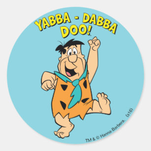 Sticker Rond Flintstone Yabba-Dabba Doo de Fred !
