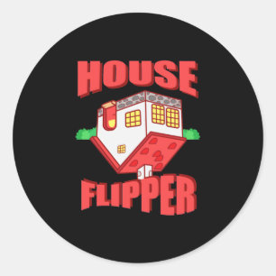 Sticker Rond Flipper de la maison de l'agent immobilier