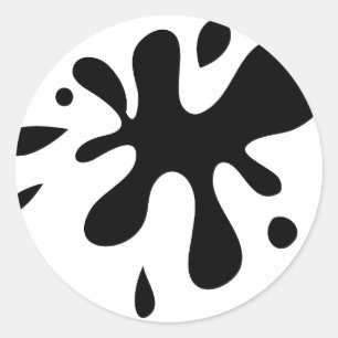 Sticker Rond Floc noir de peinture