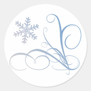 Sticker Rond Flocon de neige