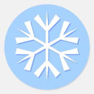 Sticker Rond Flocon de neige, Bleu