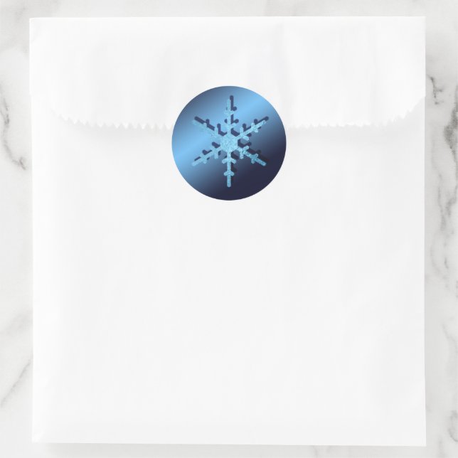 Sticker Rond Flocon de neige bleu clair en métal Joli (Sac)