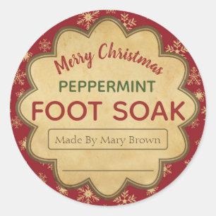 Sticker Rond Flocon de neige de Bourgogne Pepperment Pied Soin 