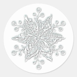 Sticker Rond Flocon de neige de Noël élégant