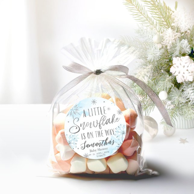 Sticker Rond flocon de neige est sur le chemin Baby shower (Créateur téléchargé)