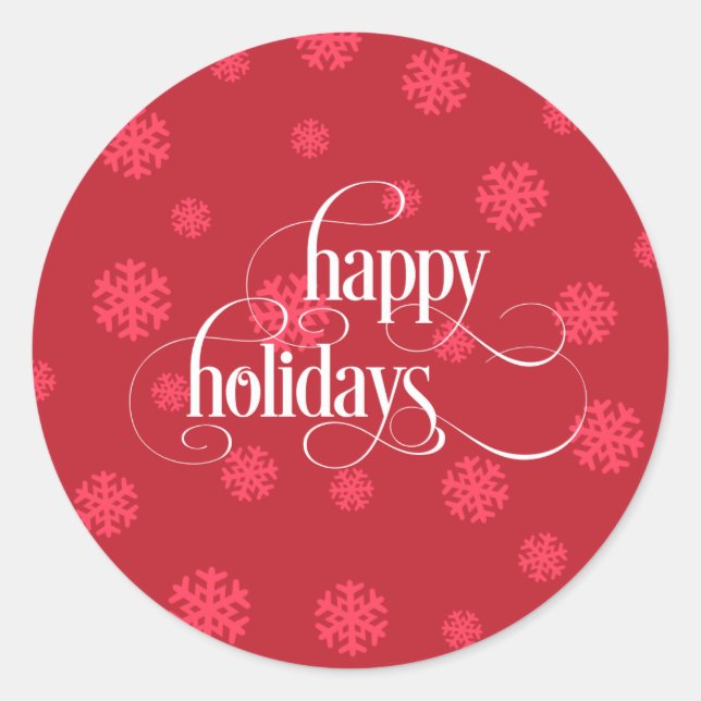 Sticker Rond Flocon de neige | Joyeux Fêtes | Noël (Devant)