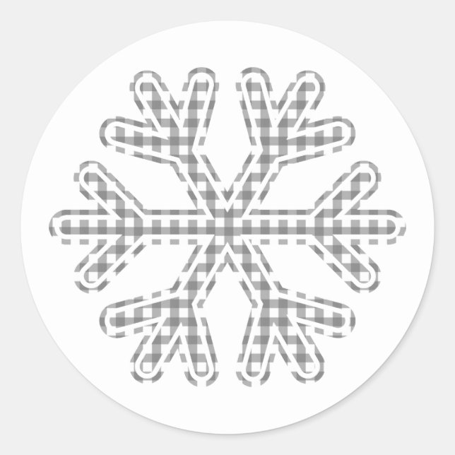 Sticker Rond Flocon de neige plaqué noir rustique Pays Noël (Devant)