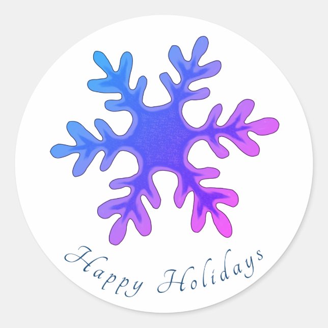 Sticker Rond Flocon de neige violet Noël (Devant)