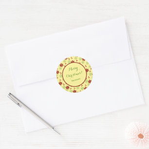 Sticker Rond Flocon de Noël Clair et Joyeux