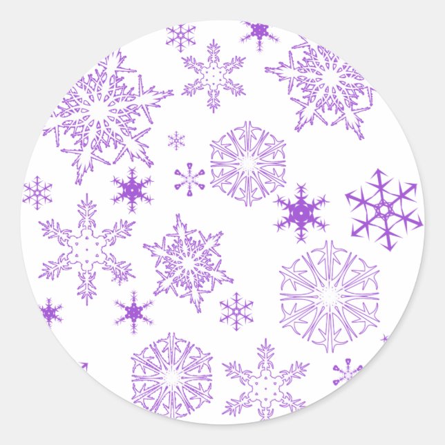 Sticker Rond flocon violet (Devant)