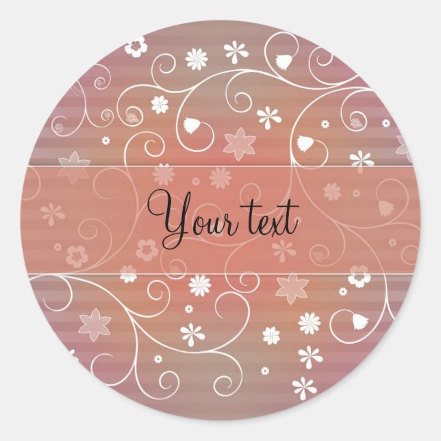 Sticker Rond Floraison romantique (Devant)