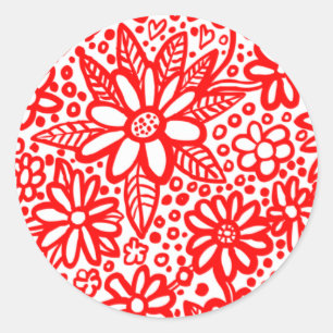 Sticker Rond Floral
