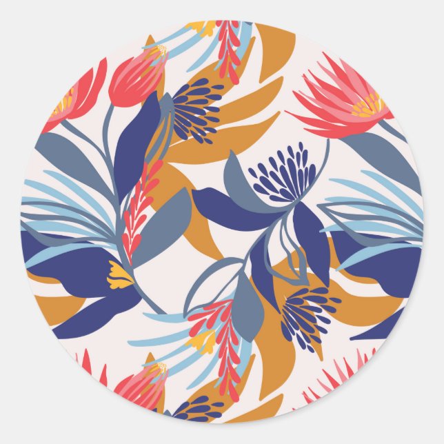 Sticker Rond Floral australien à base de crème (Devant)