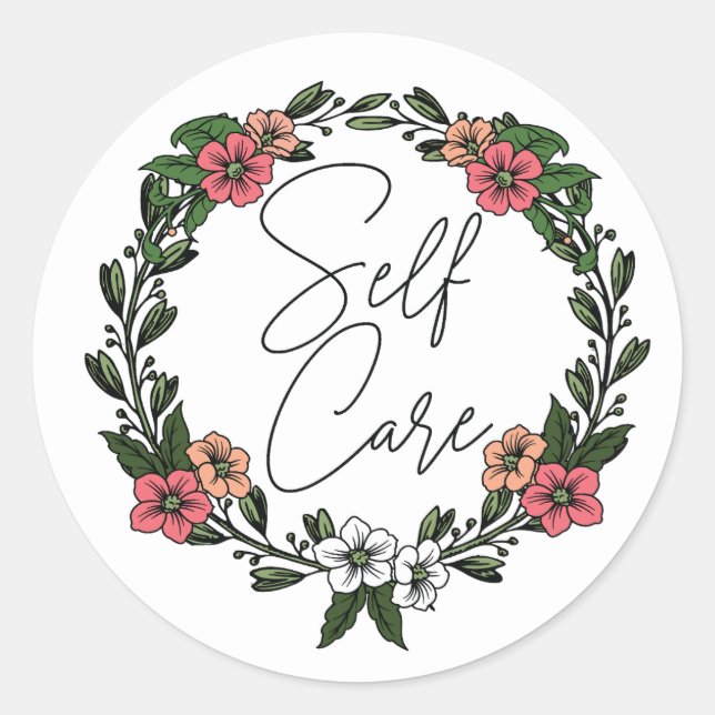 Sticker Rond Floral autogéré (Devant)