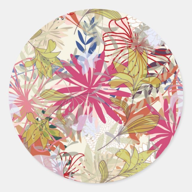 Sticker Rond Floral background 6 (Devant)