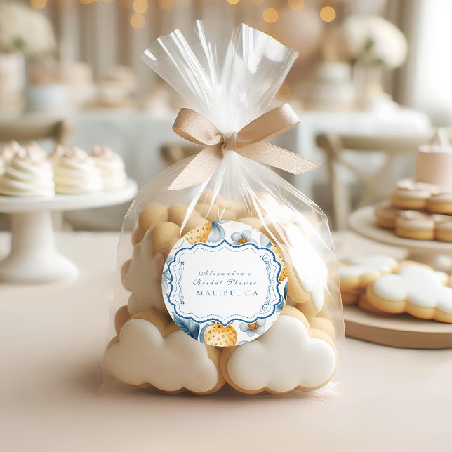 Sticker Rond Floral Berry Chic Fête des mariées (Créateur téléchargé)