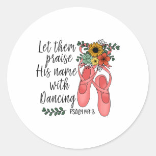 Sticker Rond Floral Christian Dance Ballet - Ballerina