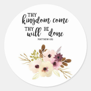 Sticker Rond Floral Christian Matthew Bible Écriture