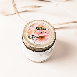 Sticker Rond Floral coloré gras | Faveur du mariage Merci