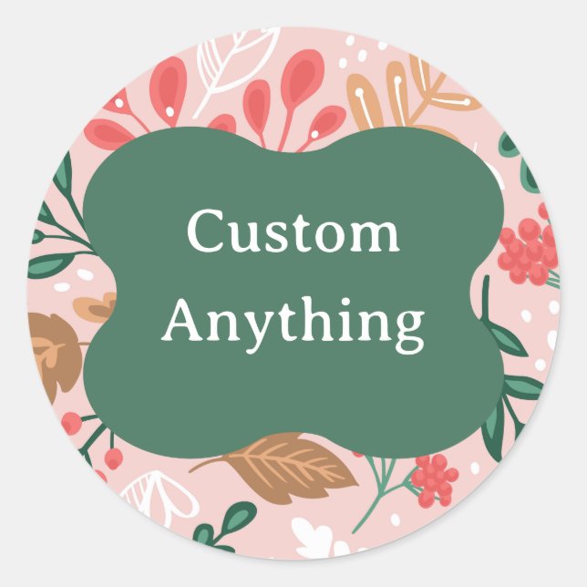 Sticker Rond Floral Customizable (Devant)