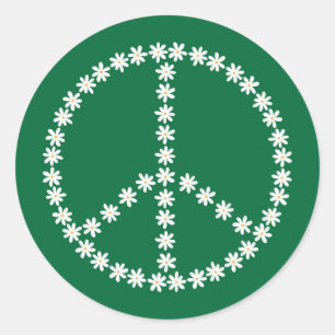 Sticker Rond Floral de la paix