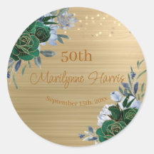 Floral d'or vert 50e anniversaire